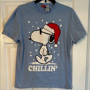 Peanuts Snoopy Blue Tee with Santa Hat